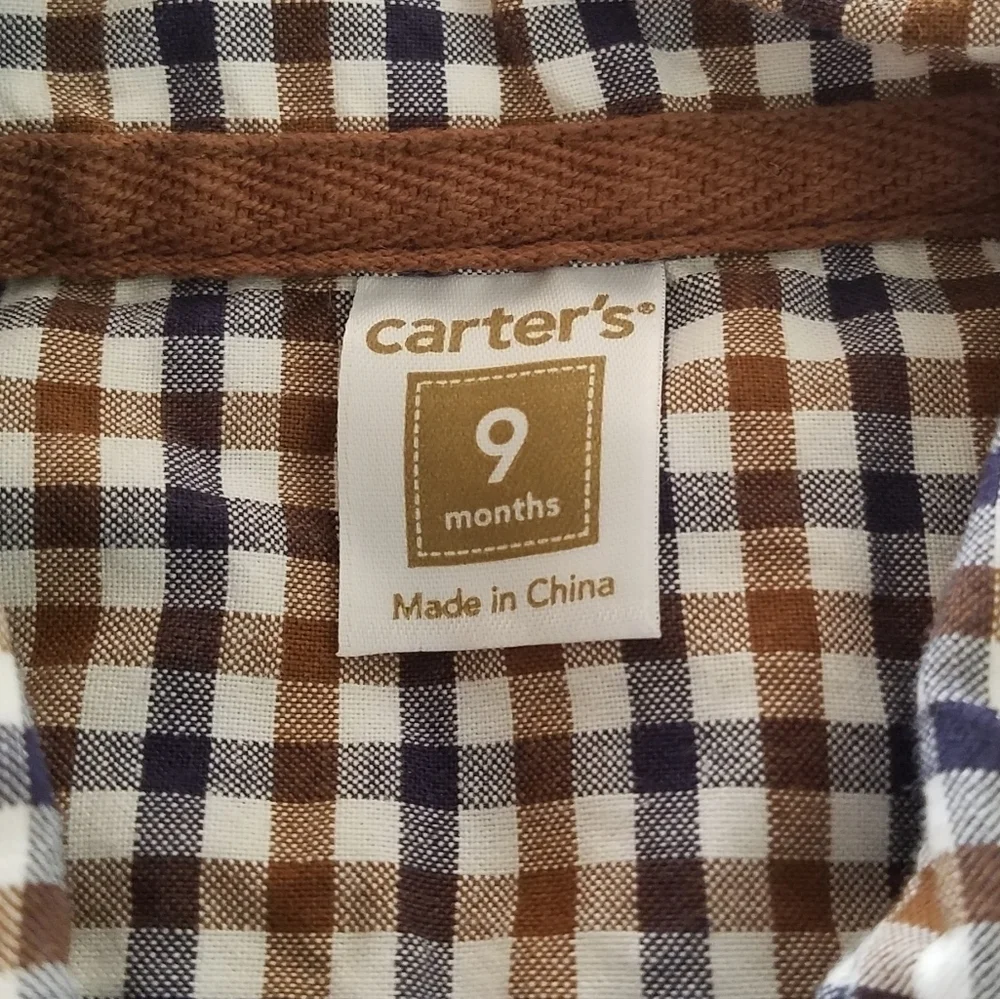Carter's Gingham Button Down Polo Shirt 9m